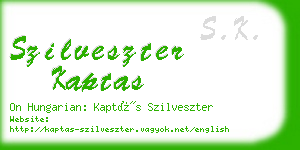 szilveszter kaptas business card